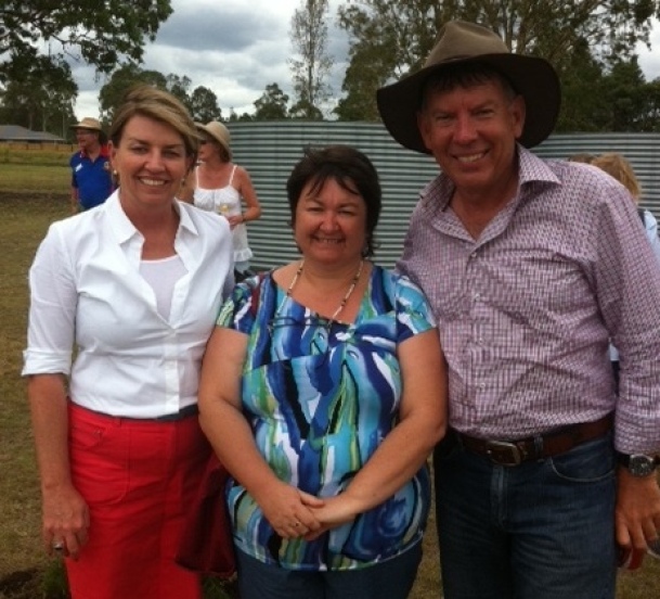 Julie, Secretary of Wivenhoe ALP branch with Premier Anna Bligh and MP Ipswich West Wayne Wendt